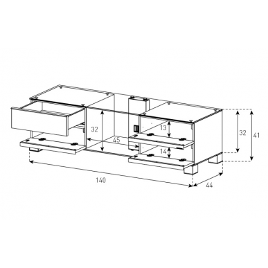 Тумба для ТВ Sonorous MD 9540 B INX WNT